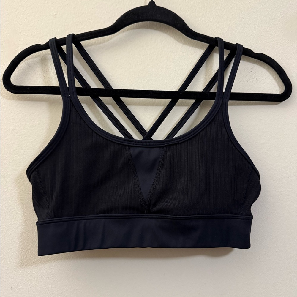 ALALA Crisscross Back Strappy Minimal Support Sports Bra in Black - S